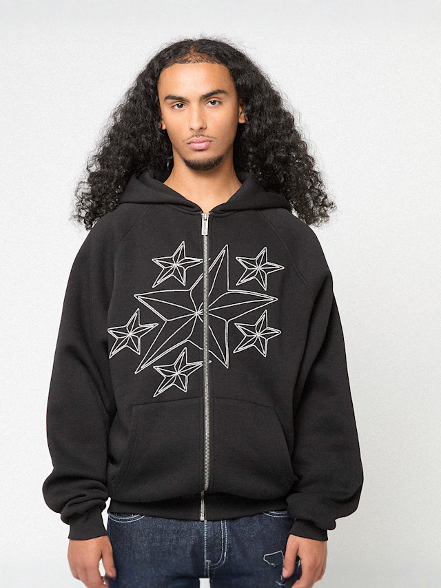 125mm x SNIPES, Oversized Raglan Zip Hoodie 125mm x SNIPES, czarny, Obraz 2 z 8