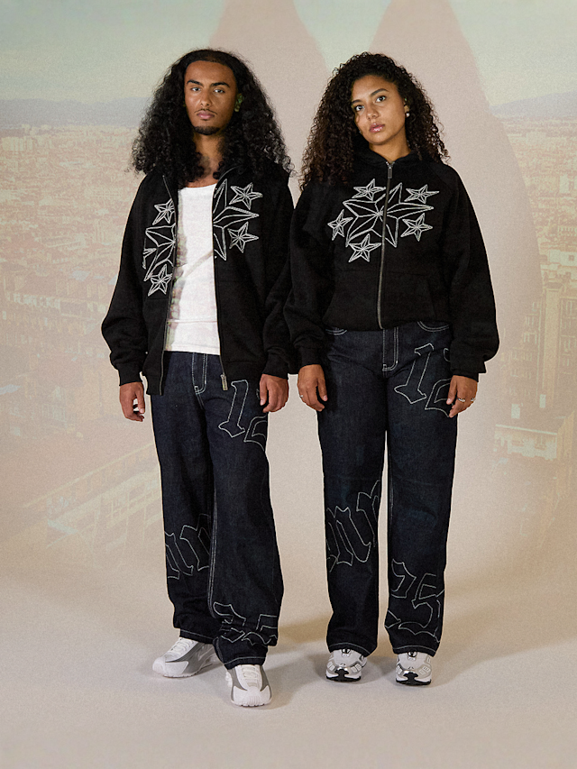 125mm x SNIPES, Oversized Raglan Zip Hoodie 125mm x SNIPES, zwart, Afbeelding 8 van 8