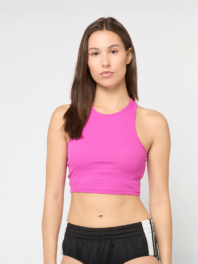 Urban Classics, Ladies Cropped Rib Top, roze, Afbeelding 1 van 3