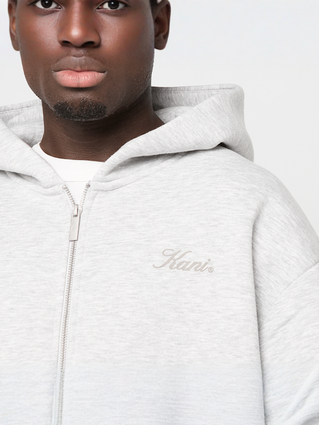 Karl Kani, Kani Script Emblem Zip Hoodie, grey, Image 3 of 5