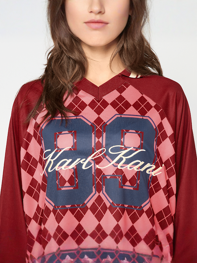 Karl Kani, Script Mesh Print Jersey Longsleeve, multicolor, Afbeelding 3 van 5