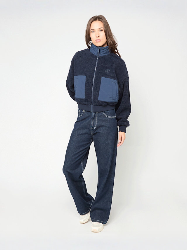 Karl Kani, OG Crop Teddy Bomber Jacket, blue, Image 5 of 5