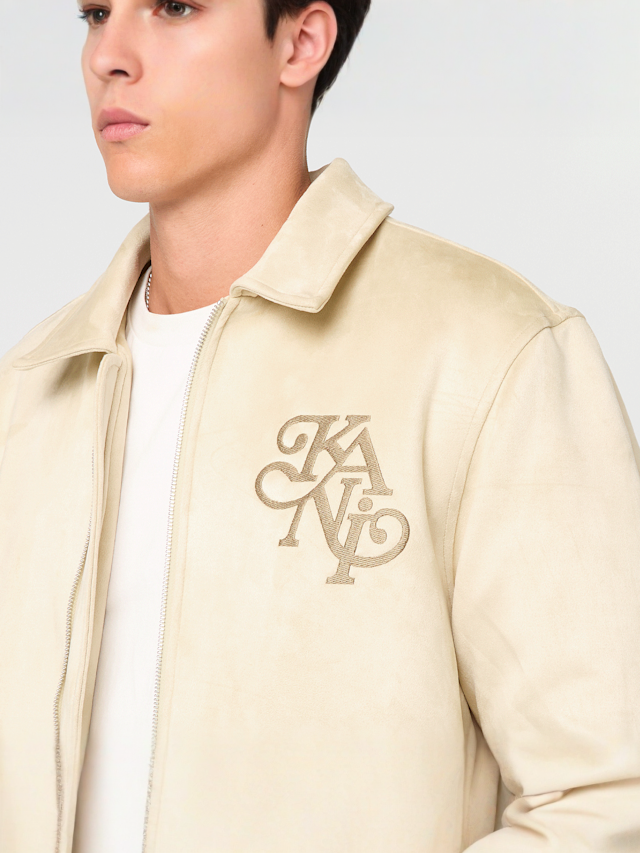 Karl Kani, Kani Legacy Faux Suede Bowling Jacket, beige, Image 3 of 5