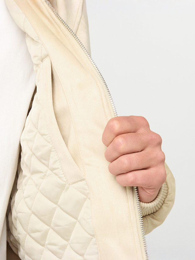 Karl Kani, Kani Legacy Faux Suede Bowling Jacket, beige, Image 4 of 5