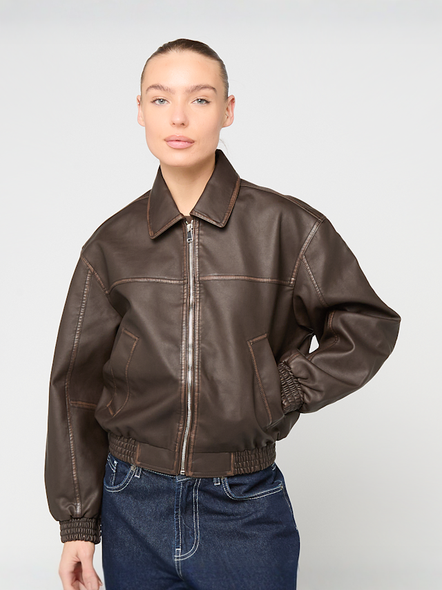 Decibel, Oversized Cropped Jacket, bruin, Afbeelding 1 van 4