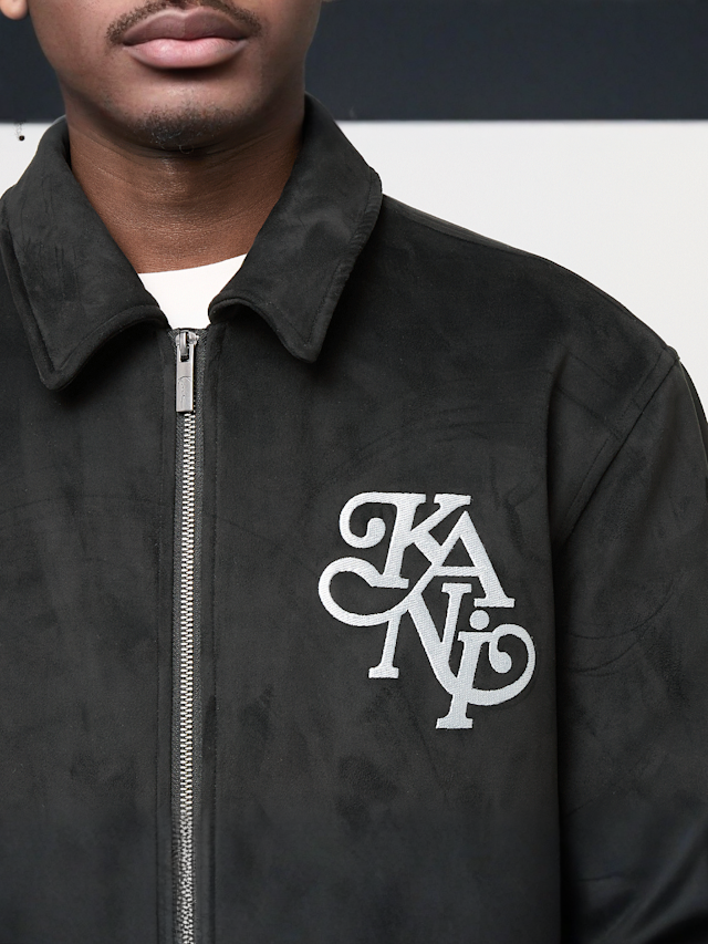 Karl Kani, Kani Legacy Faux Suede Bowling Jacket, black, Image 3 of 5