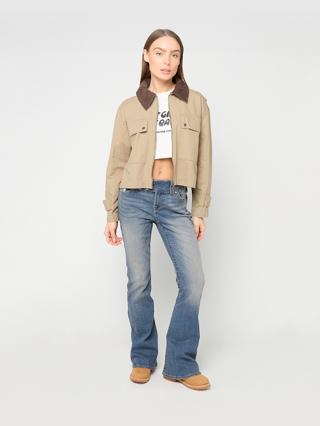 Urban Classics, Ladies Workwear Cropped Cotton Jacket, beż, Obraz 4 z 4