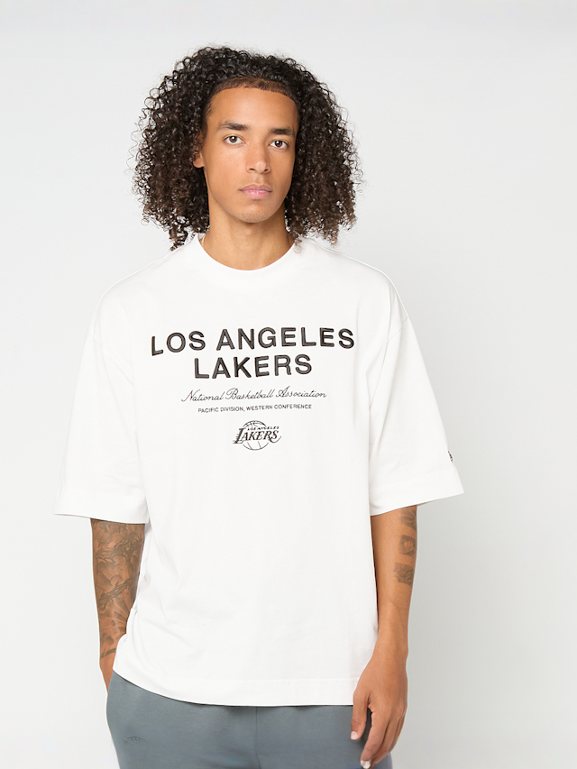 New Era, NBA LINEAR GRAPHIC BOX TEE LOS ANGELES LAKERS WHI, white, Image 1 of 5