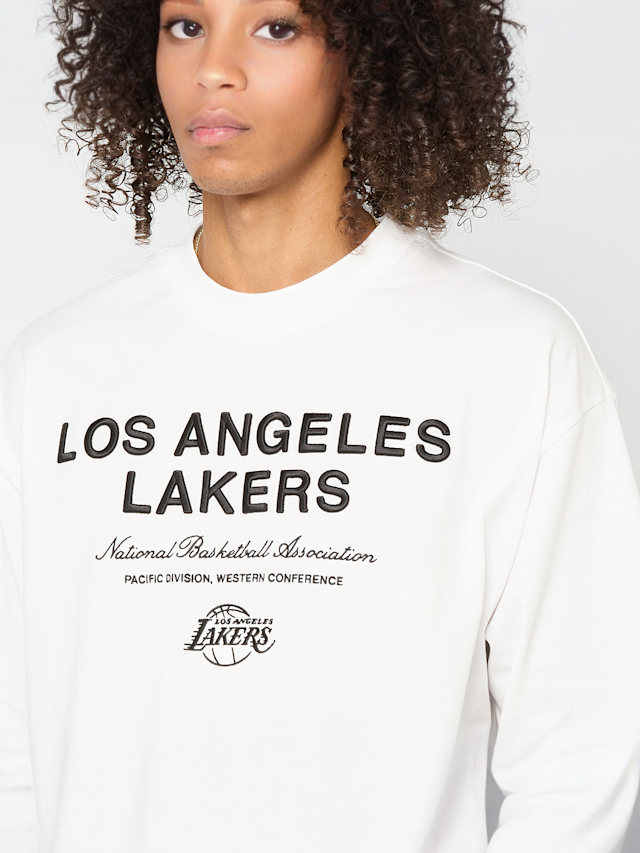 New Era, NBA LINEAR GRAPHIC BOX TEE LOS ANGELES LAKERS WHI, white, Image 3 of 5