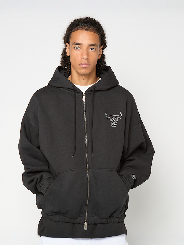 New Era, NBA LINEAR OS ZT HOODIE CHICAGO BULLS BLK, black, Image 2 of 6