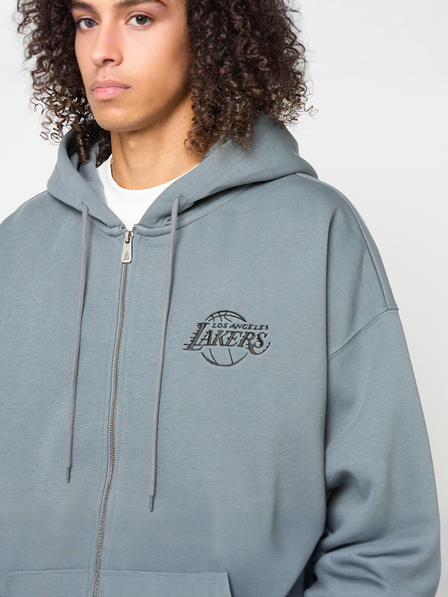 New Era, NBA LINEAR OS ZT HOODIE LOS ANGELES LAKERS SPG, grey, Image 3 of 5