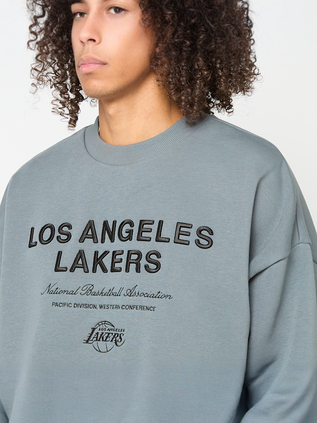 New Era, NBA LINEAR GRAPHIC BOXY CREW LOS ANGELES LAKERS SPG, blue, Image 3 of 5