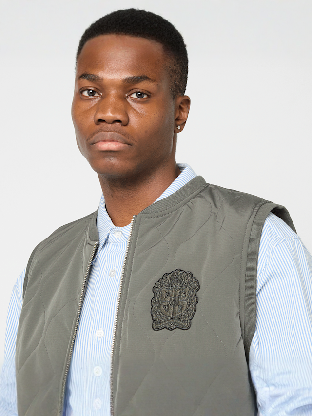 Prohibited, Quilted Club Vest, zielony, Obraz 3 z 5