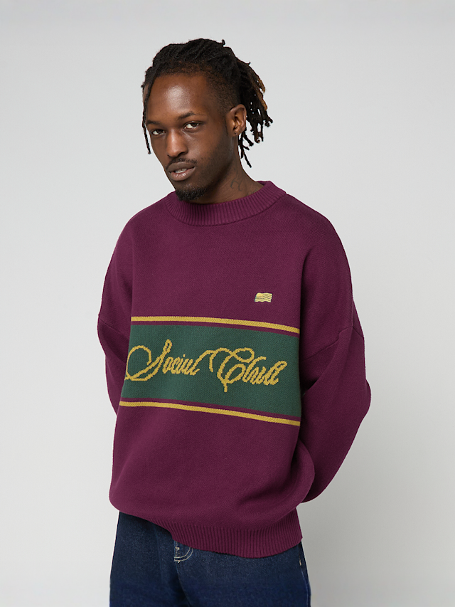 Prohibited, Contrast SC Knit Sweater, red, Image 1 of 4