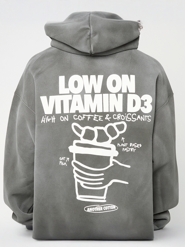 Another Cotton Lab, Vitamin D3 Washed Hoodie, grey, Image 4 of 5