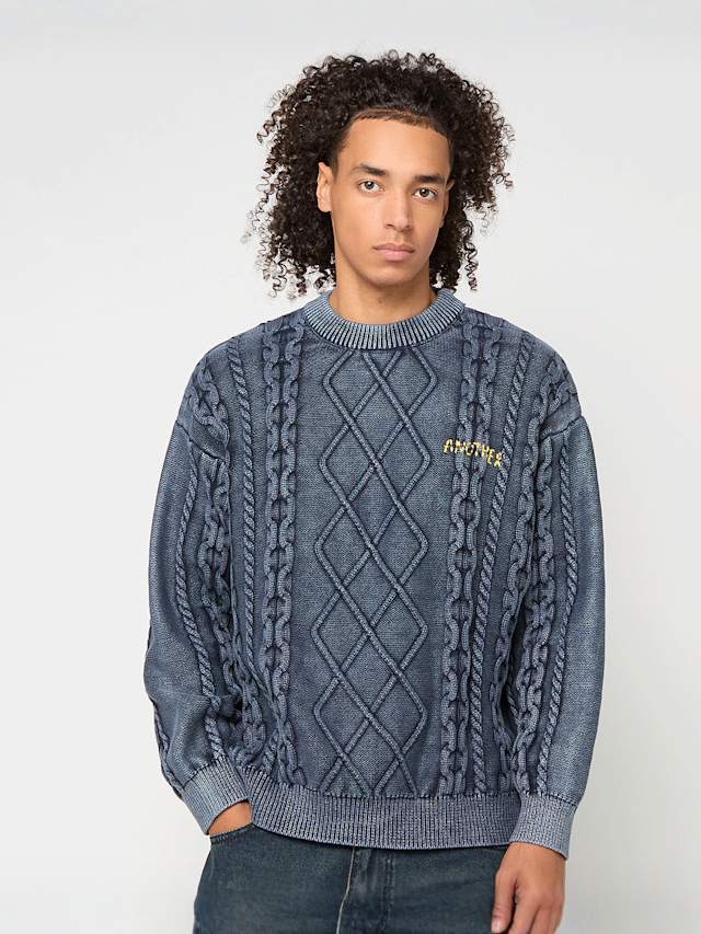 Another Cotton Lab, Another Kable Knit Sweater, blue, Image 1 of 5