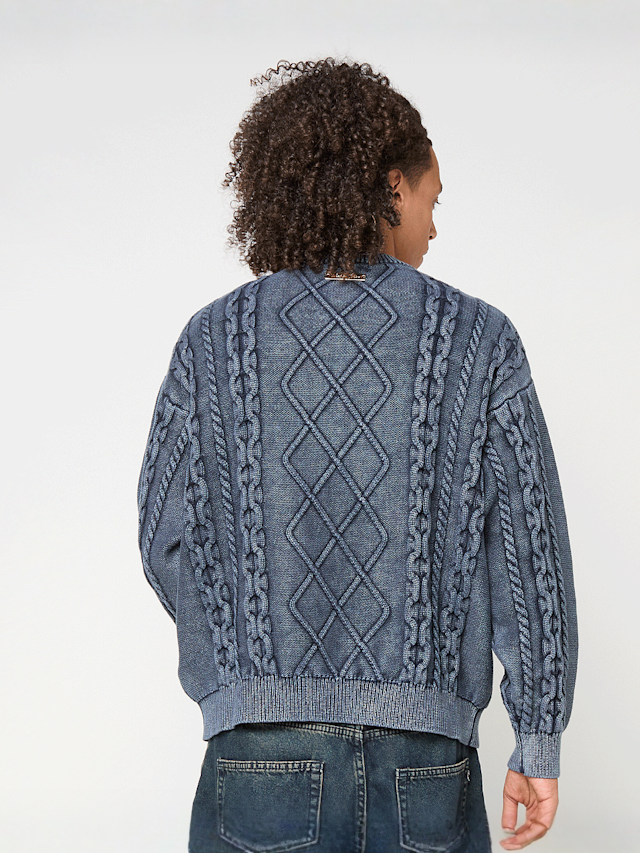 Another Cotton Lab, Another Kable Knit Sweater, blue, Image 2 of 5
