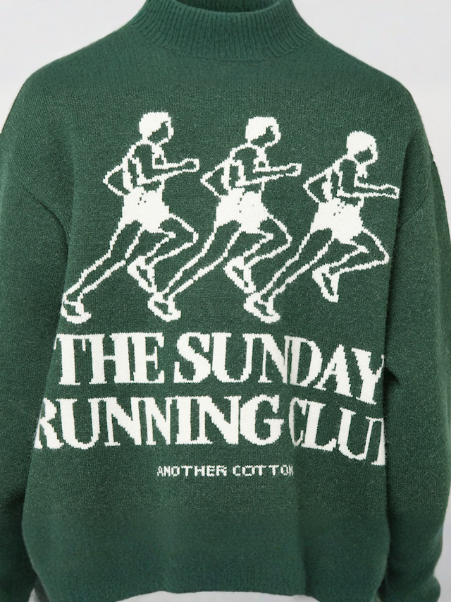 Another Cotton Lab, Sunday Running Knit Sweater, green, Image 3 of 5