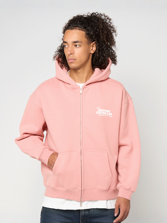Another Cotton Lab, Hangover Breakfast Zip Hoodie, light pink, Image 2 of 5