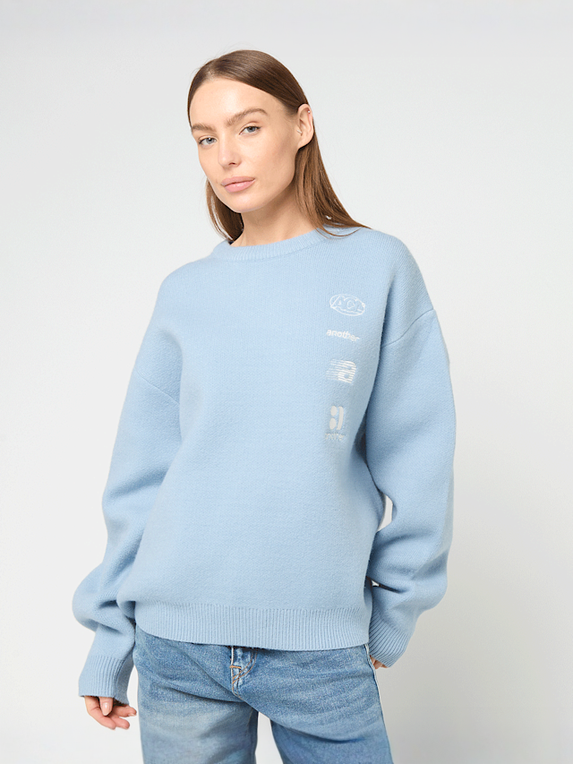 Another Cotton Lab, Far Away From Home Knit Sweater, blue, Image 2 of 5