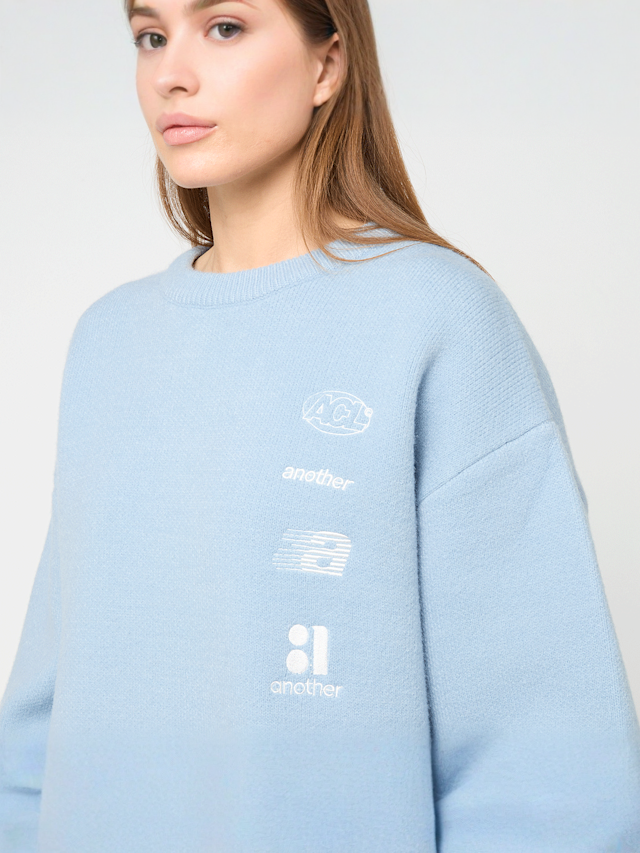 Another Cotton Lab, Far Away From Home Knit Sweater, niebieski, Obraz 3 z 5