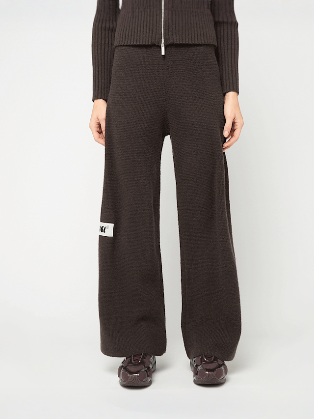 Another Cotton Lab, Another Wide Leg Knit Pant, bruin, Afbeelding 1 van 5
