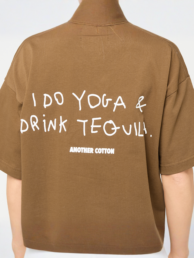 Another Cotton Lab, Yoga & Tequila T-Shirt, green, Image 3 of 5