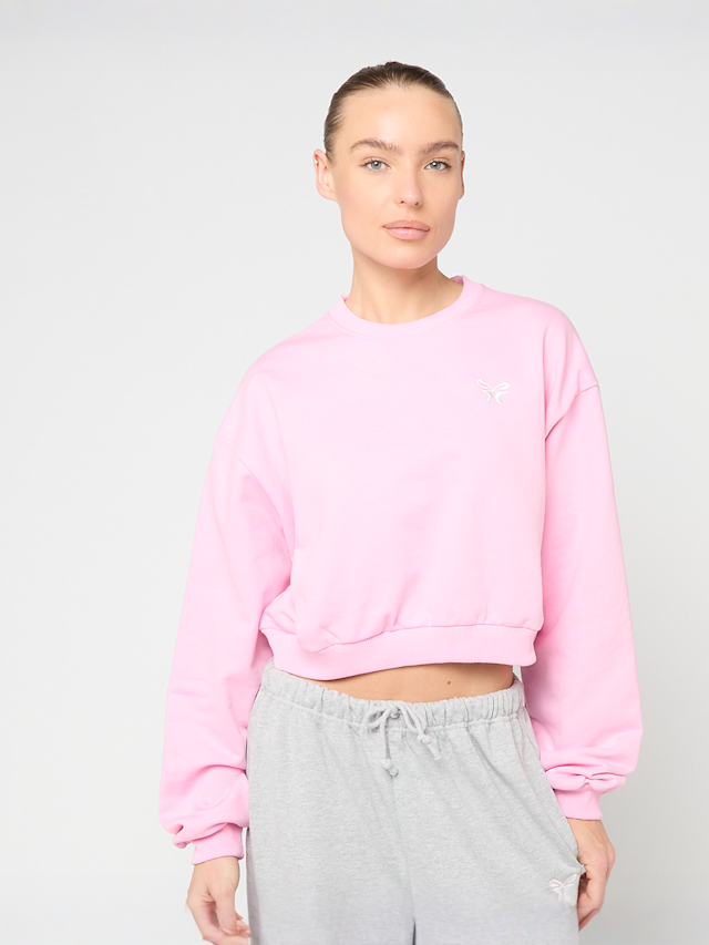 Felicious, Cropped Terry Crewneck, lichtroze, Afbeelding 1 van 4