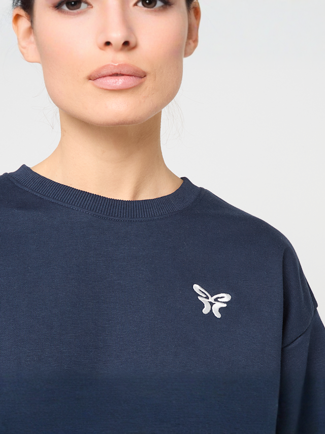 Felicious, Cropped Terry Crewneck, blauw, Afbeelding 3 van 4