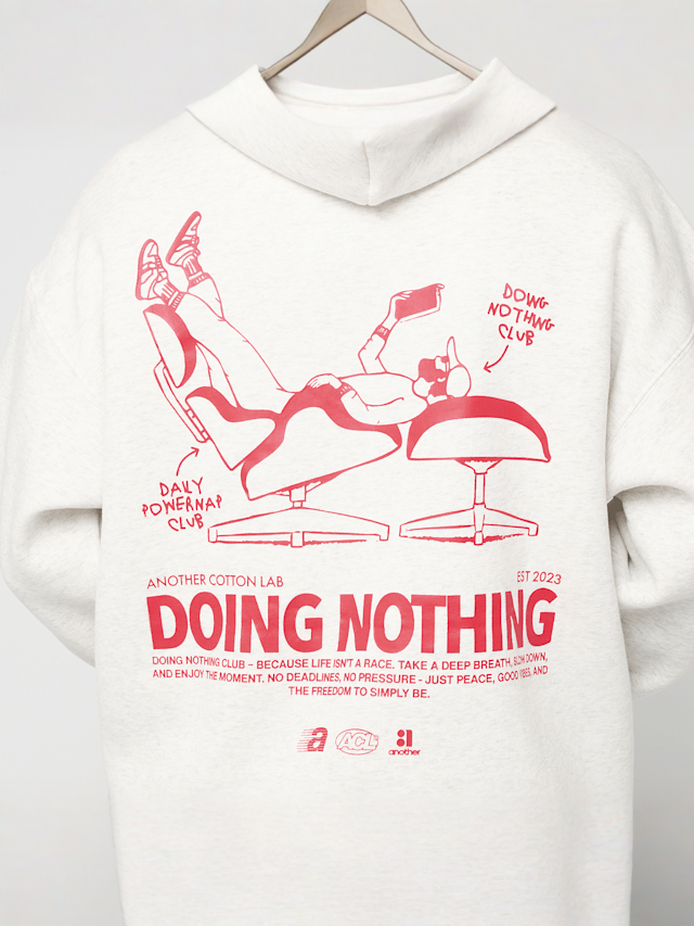 Another Cotton Lab, Doing Nothing Hoodie, grijs, Afbeelding 4 van 5