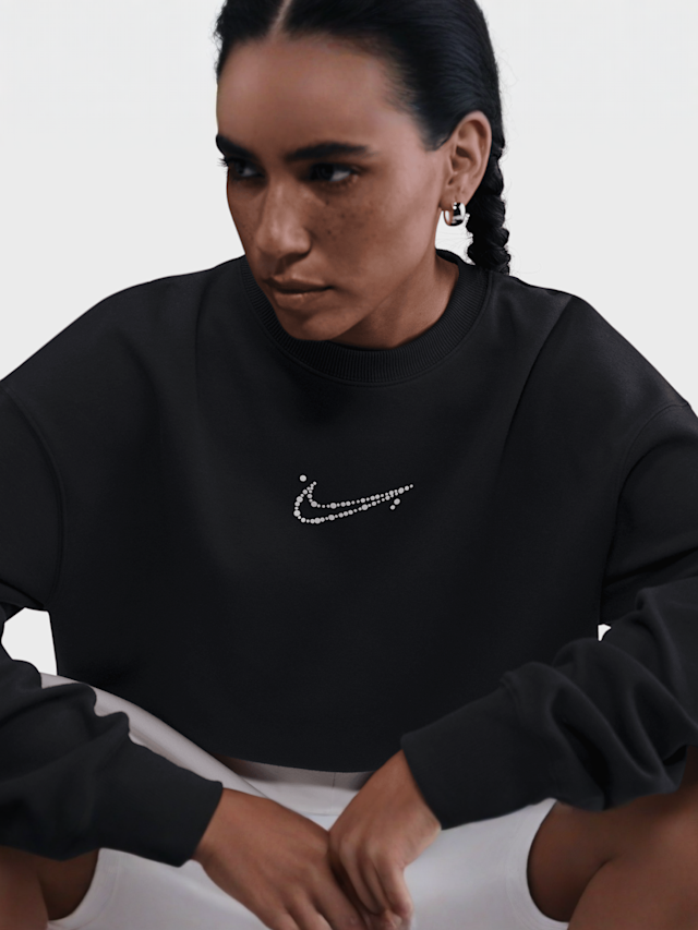 Nike, Sportswear Phoenix Fleece Oversized Crew, black, Image 3 of 5