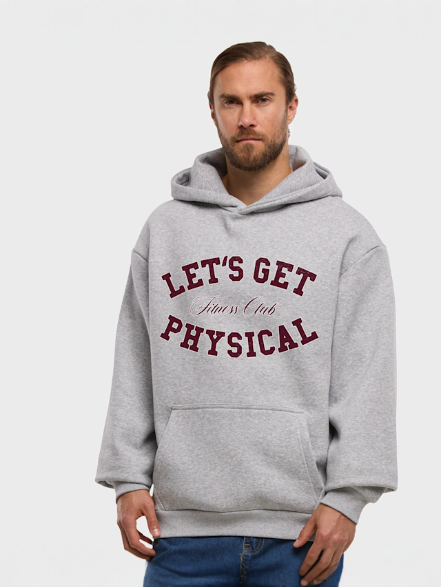 Mister Tee, Let's Get Physical Fluffy Hoody black, grey, Image 1 of 3