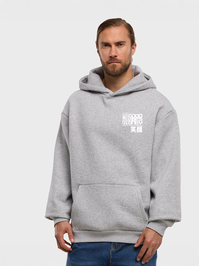 Mister Tee, Manga Girl Fluffy Hoody heathergrey, grey, Image 2 of 4