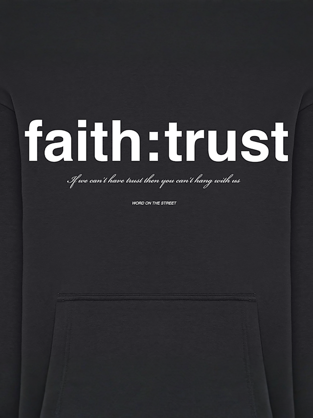 Mister Tee, Faith And Trust Fluffy Hoody, zwart, Afbeelding 3 van 3