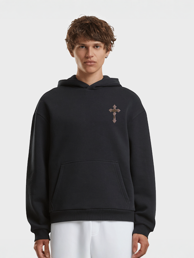 Mister Tee, Heavenly Prayers Fluffy Hoody black, black, Image 1 of 4