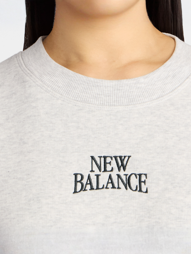 New Balance, Linear Heritage Fleece Crew, grijs, Afbeelding 3 van 4