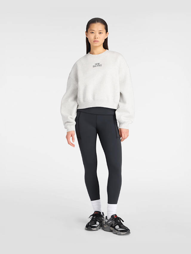 New Balance, Linear Heritage Fleece Crew, grey, Image 4 of 4