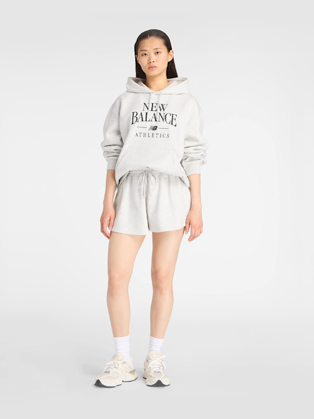 New Balance, Linear Heritage Fleece Hoodie, grey, Image 5 of 5