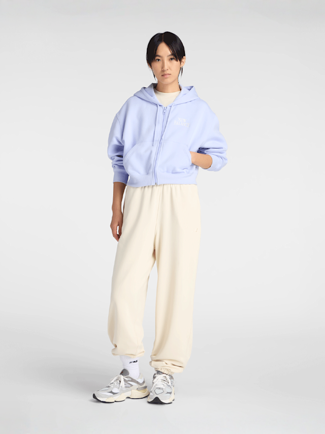 New Balance, Linear Heritage Fleece Full Zip, blauw, Afbeelding 6 van 6