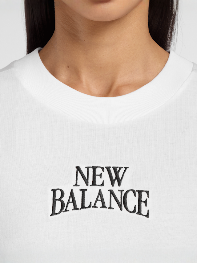 New Balance, Linear Heritage Oversized T-Shirt, white, Image 3 of 5