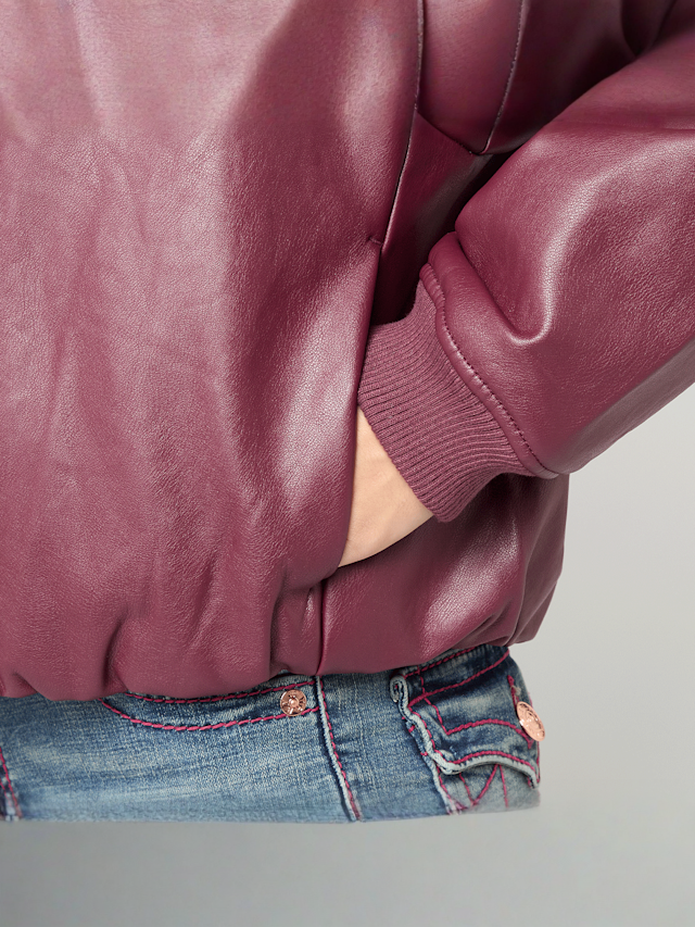 Decibel, Padded PU Jacket, red, Image 3 of 4