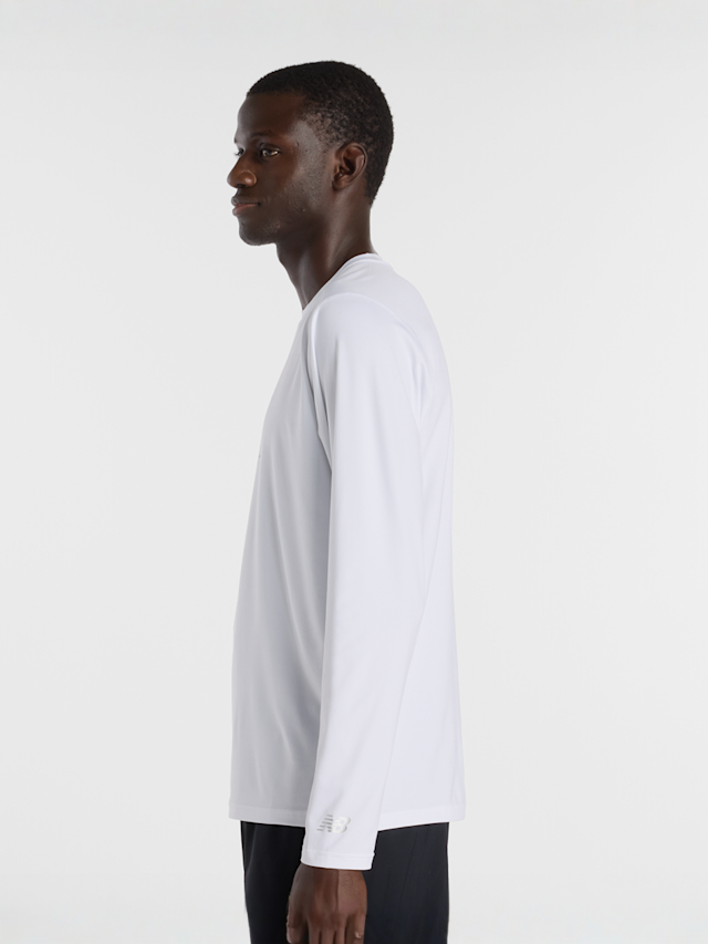 New Balance, Reflective Poly Long Sleeve T-Shirt, white, Image 2 of 6