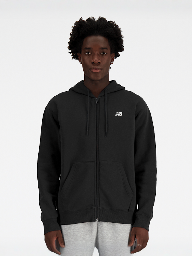 New Balance, Sport Essentials Logo Fleece Full Zip, zwart, Afbeelding 1 van 3