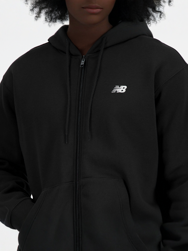 New Balance, Sport Essentials Logo Fleece Full Zip, black, Image 3 of 3
