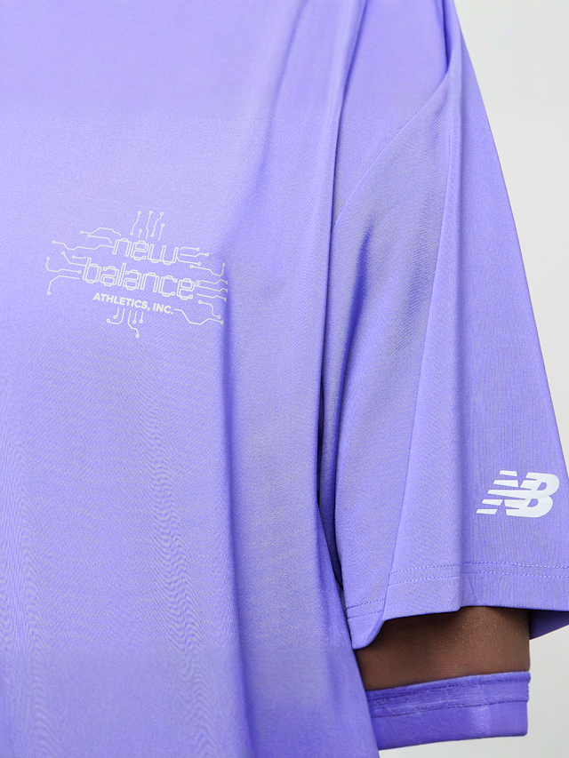 New Balance, Reflective Poly T-Shirt, purple, Image 3 of 7