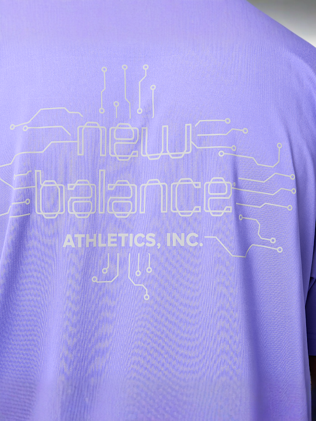 New Balance, Reflective Poly T-Shirt, purple, Image 4 of 7