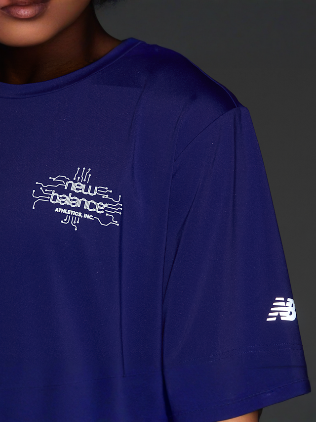 New Balance, Reflective Poly T-Shirt, purple, Image 5 of 7