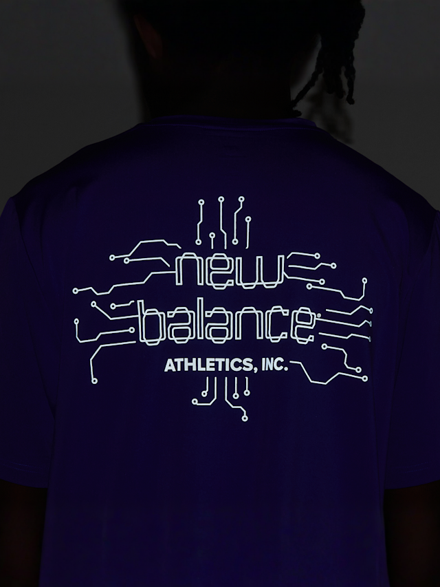 New Balance, Reflective Poly T-Shirt, purple, Image 6 of 7