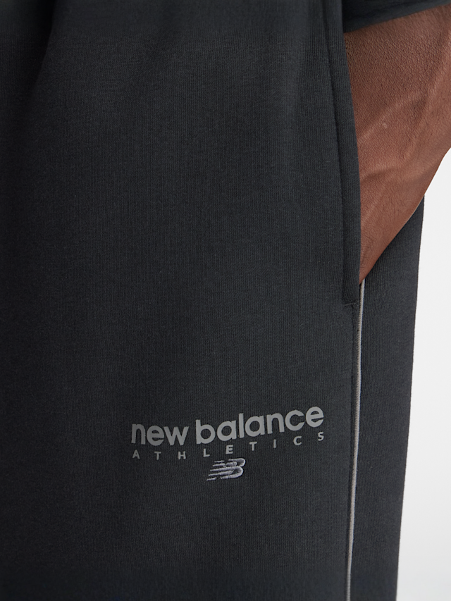New Balance, Linear Graphic Fleece Pants, black, Image 3 of 5