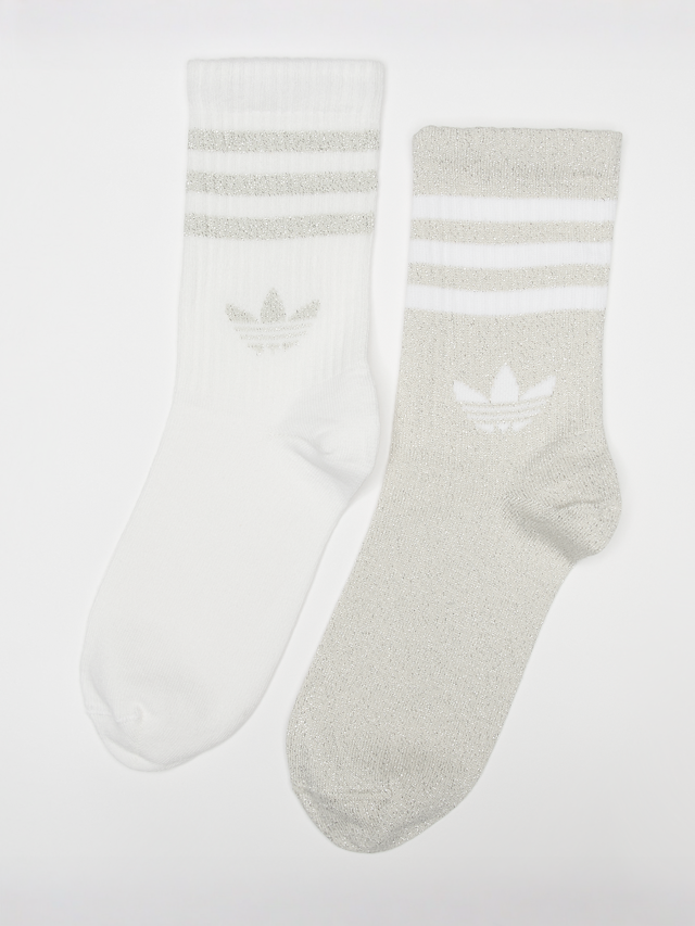 adidas Originals, 2 PACK - 3-Stripes Glitter Crew Socks, multi-colour, Image 1 of 2